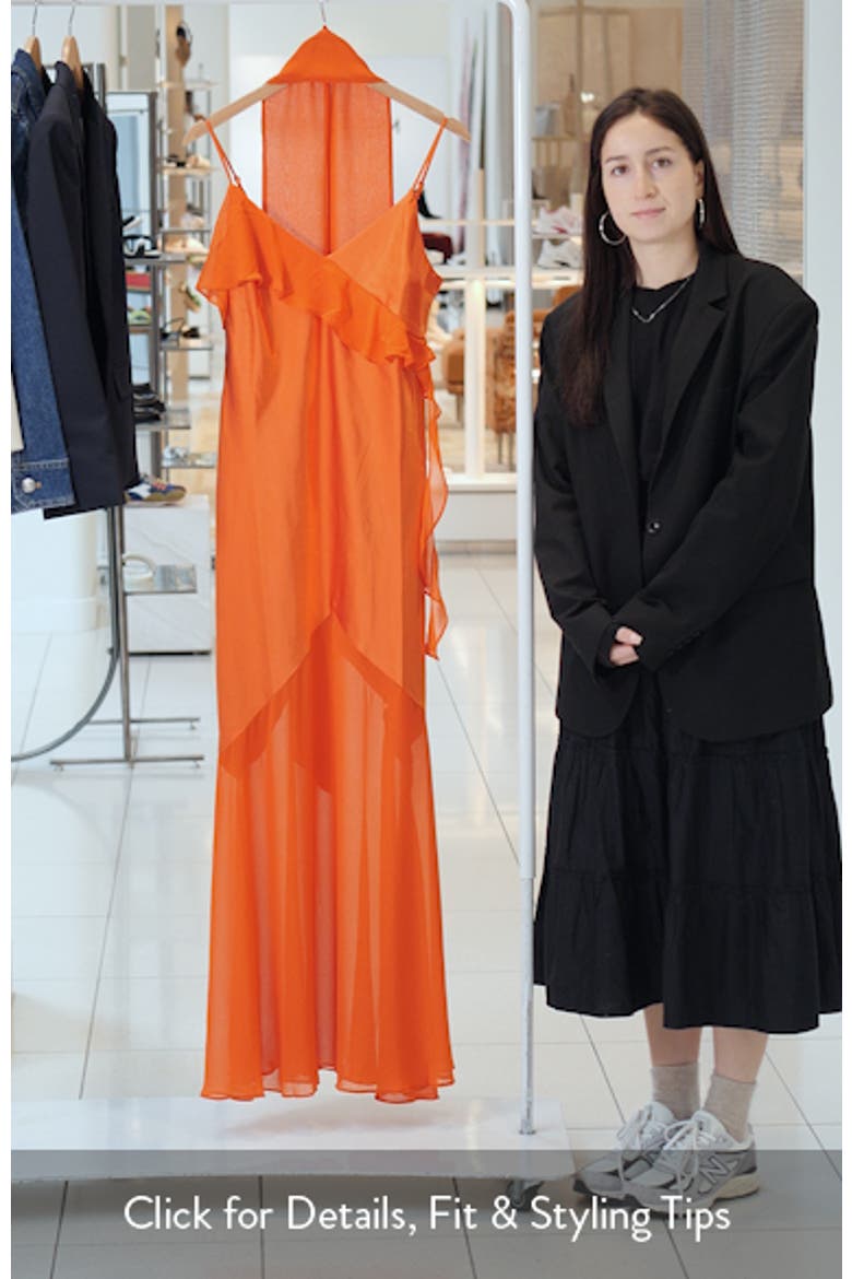 Satin & Chiffon Ruffle Maxi Slipdress video