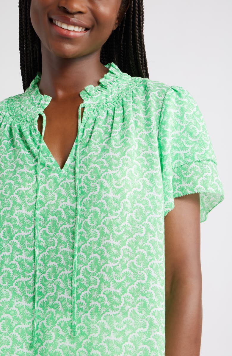 Caslon<sup>®</sup> Ruffle Top, Alternate, color, Green- White Sunburst Geo