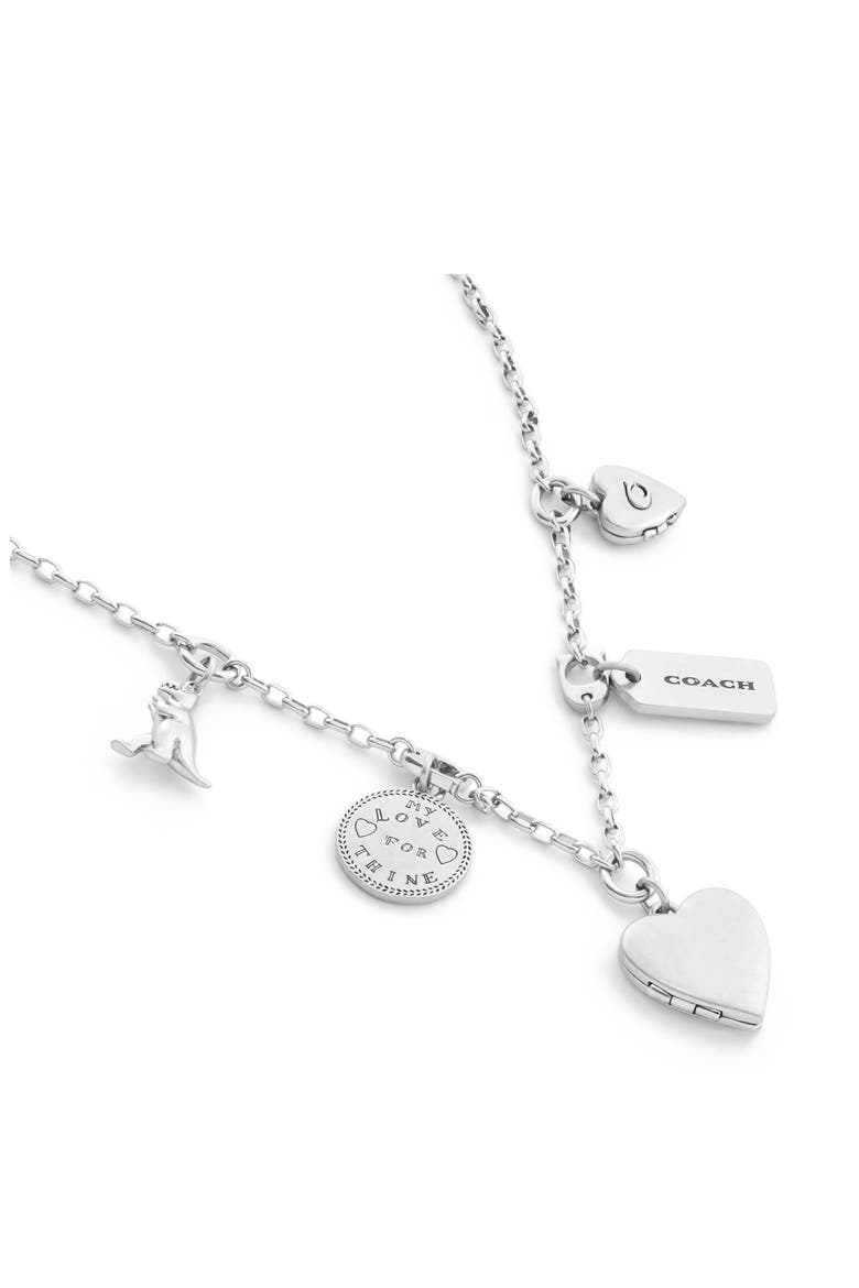 Heritage Charm Station Necklace, Alternate, color, SILVER