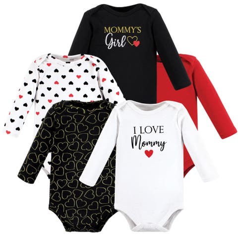 Essential Long-Sleeve Cotton Bodysuit Set (5-Piece)
