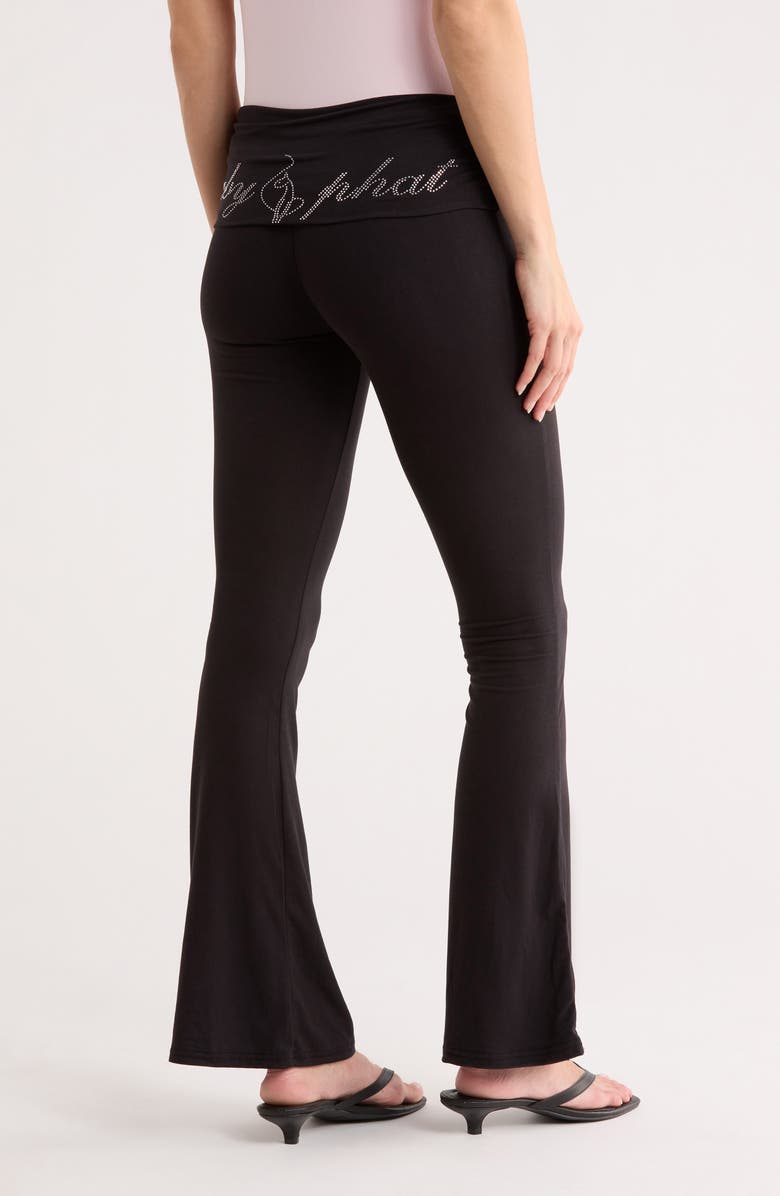 Baby Phat Fold Over Waist Flared Pants, Alternate, color, Black