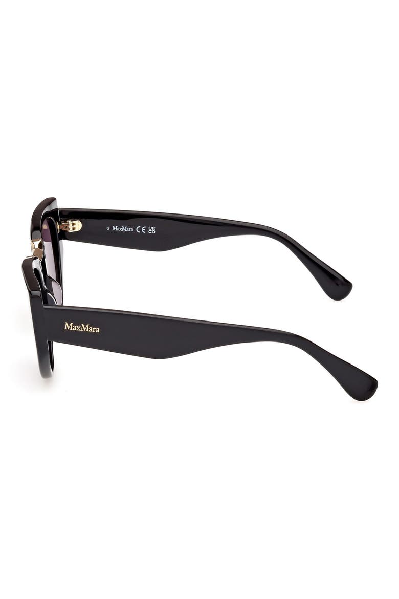 Bridge1 54mm Cat Eye Sunglasses, Alternate, color, SHINY BLACK / SMOKE