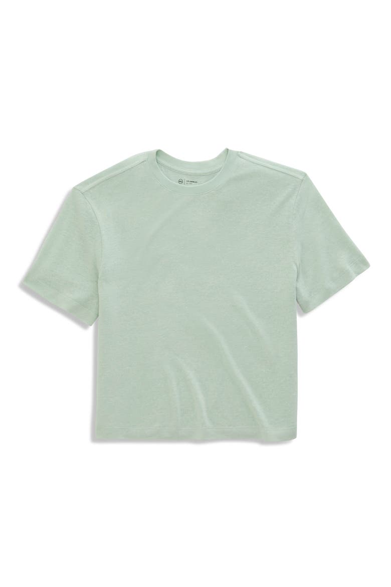 Charli Boxy Linen Blend T-Shirt, Alternate, color, SUMMER VINE