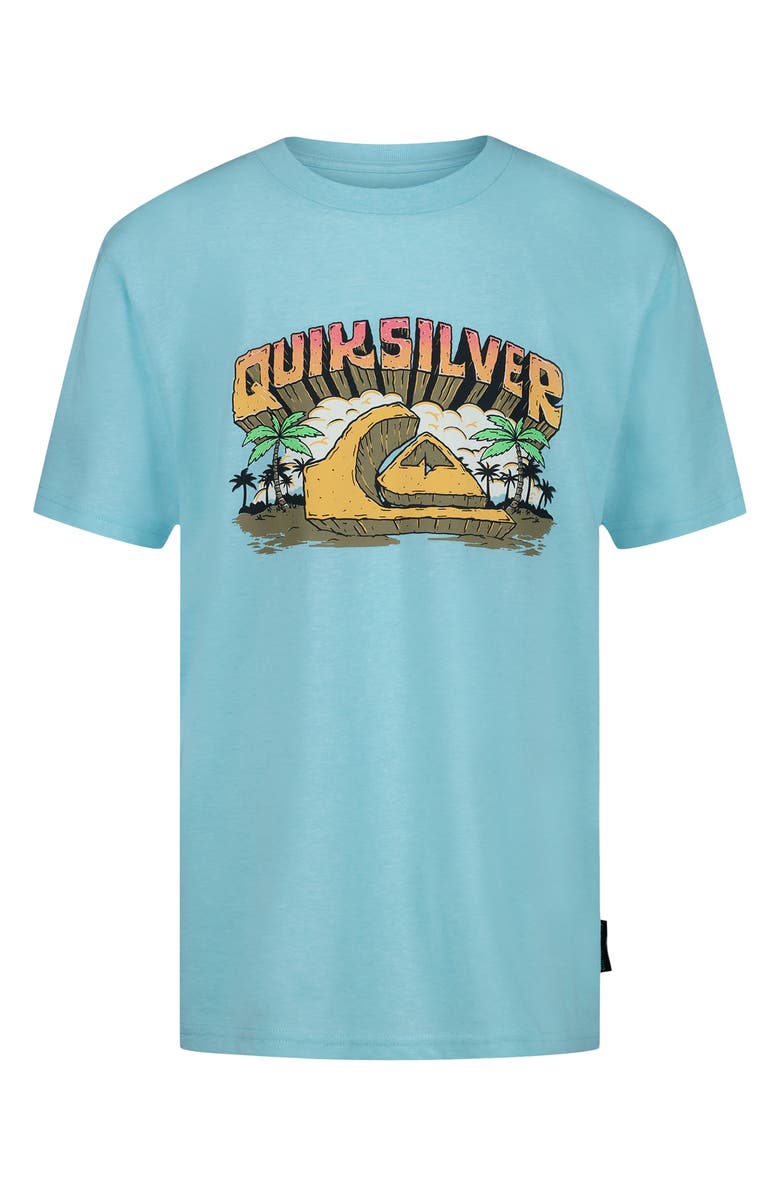 Quiksilver Kids' Rock Logo Graphic T-Shirt, Main, color, Angel Blue
