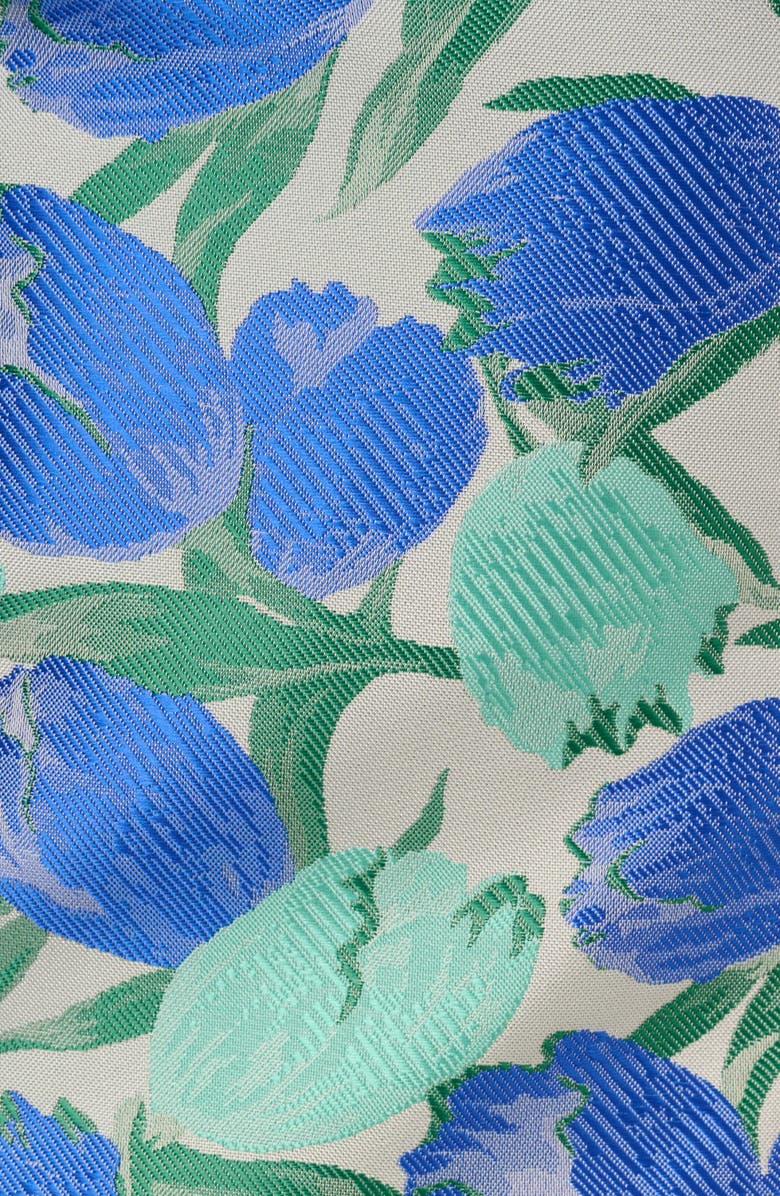 Adrianna Papell Floral Jacquard Drop Waist Dress, Alternate, color, Blue/ Green Multi