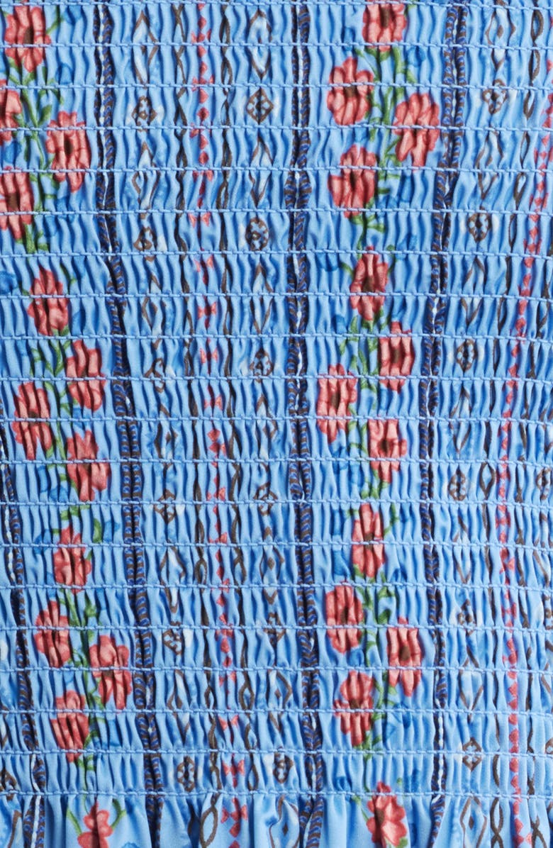 Hill House Home The Ribbon Ellie Nap Midi Dress, Alternate, color, Floral Batik Stripe Blue