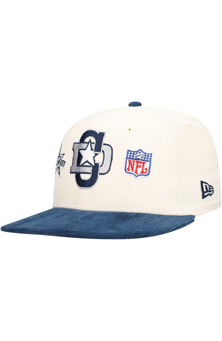 New Era Men's New Era Cream/Navy Dallas Cowboys Corduroy 59FIFTY Fitted Hat, Alternate, color,