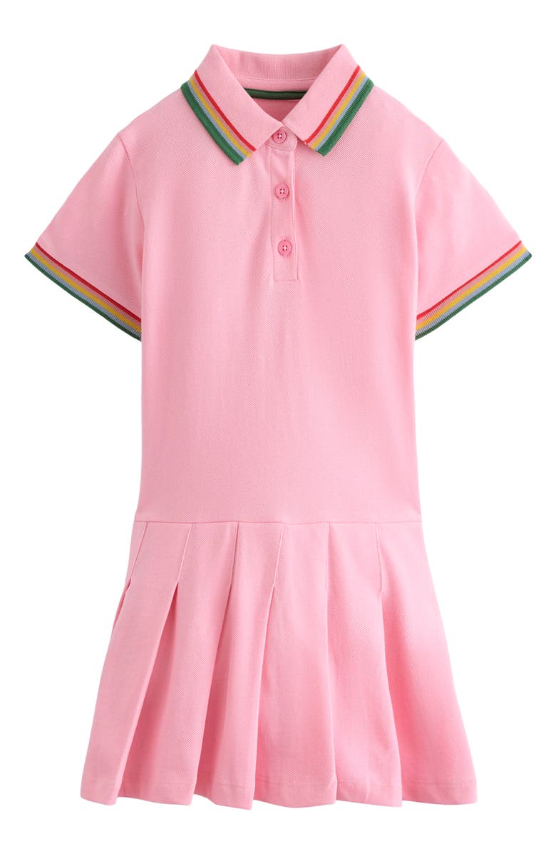 Mini Boden Kids' Piqué Jersey Polo Dress, Main, color, Almond Pink