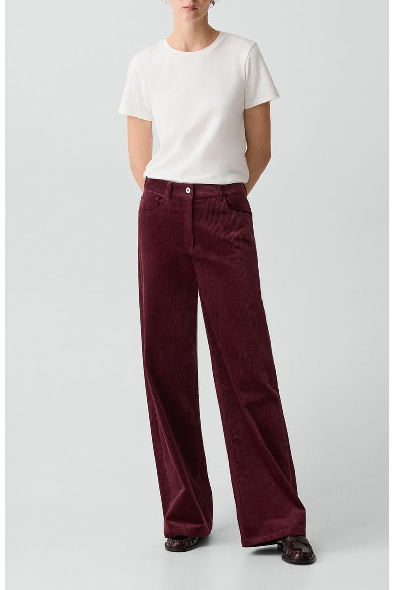 Wide Leg Corduroy Pants, Alternate, color, PORT RED