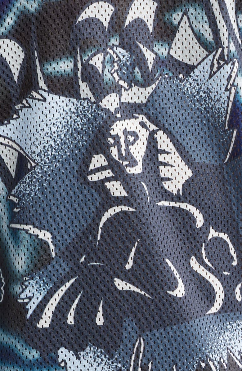 JUNGLES Boxy Moto Mesh Jersey Top, Alternate, color, White/Black/Blue