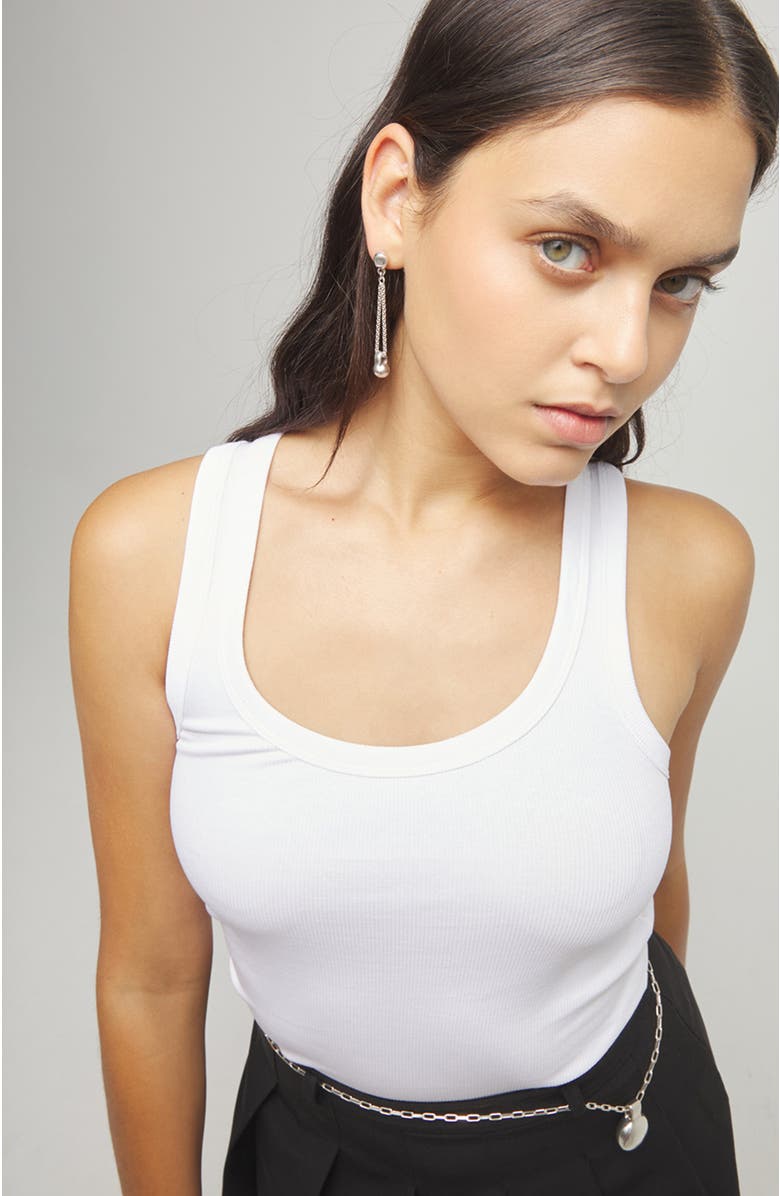 UNODE50 Sterling silver-plated earrings with long chain and dial detail, Alternate, color, Silver