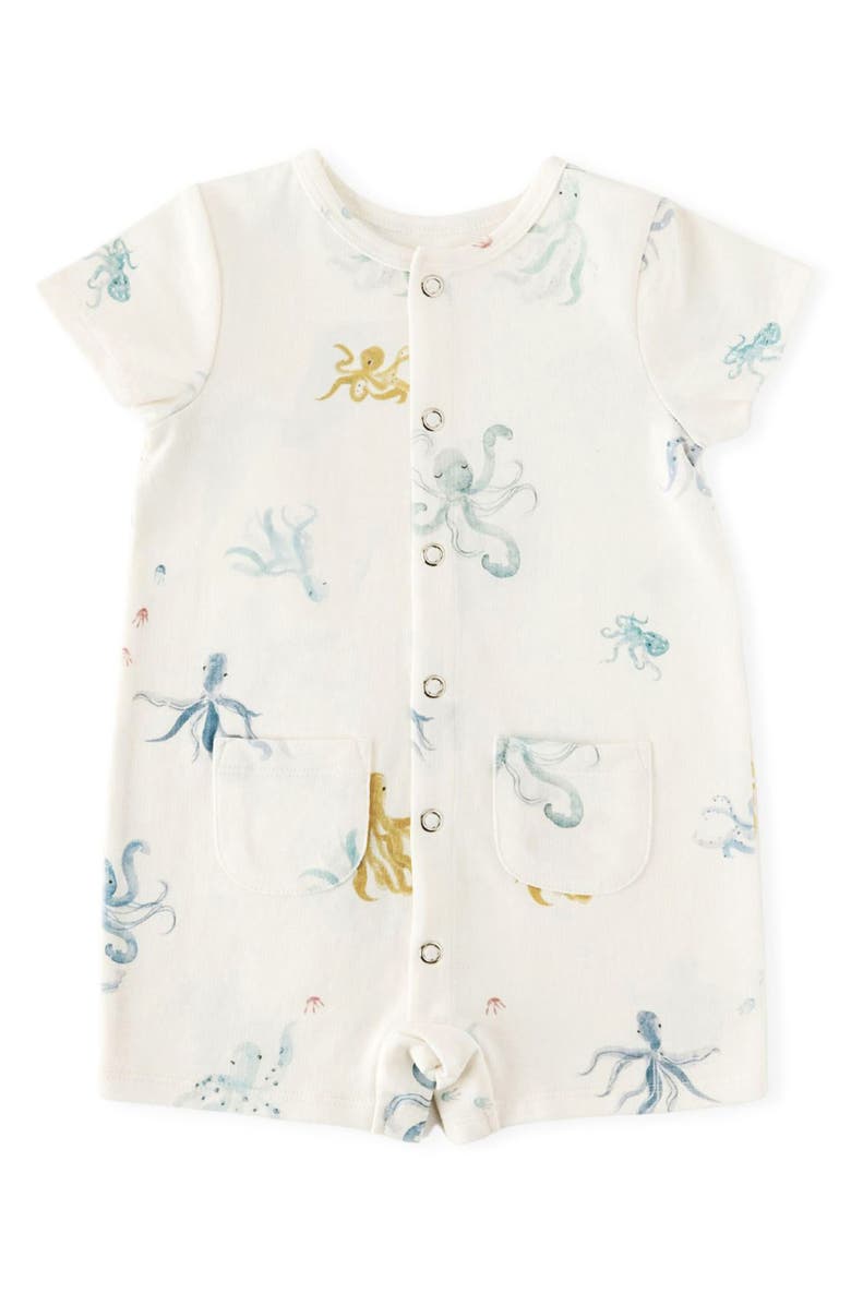 Pehr Kids' Short Sleeve Organic Cotton Romper, Main, color, 