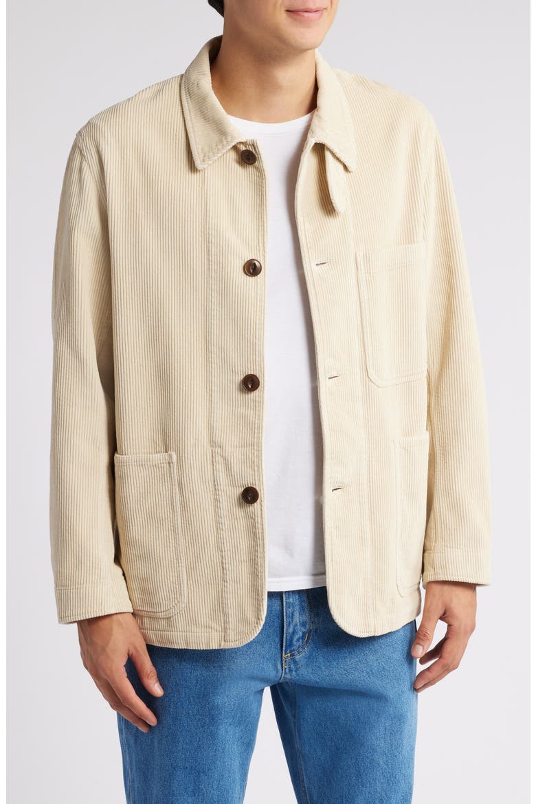 Organic Cotton Corduroy Workwear Jacket, Main, color, NATURE