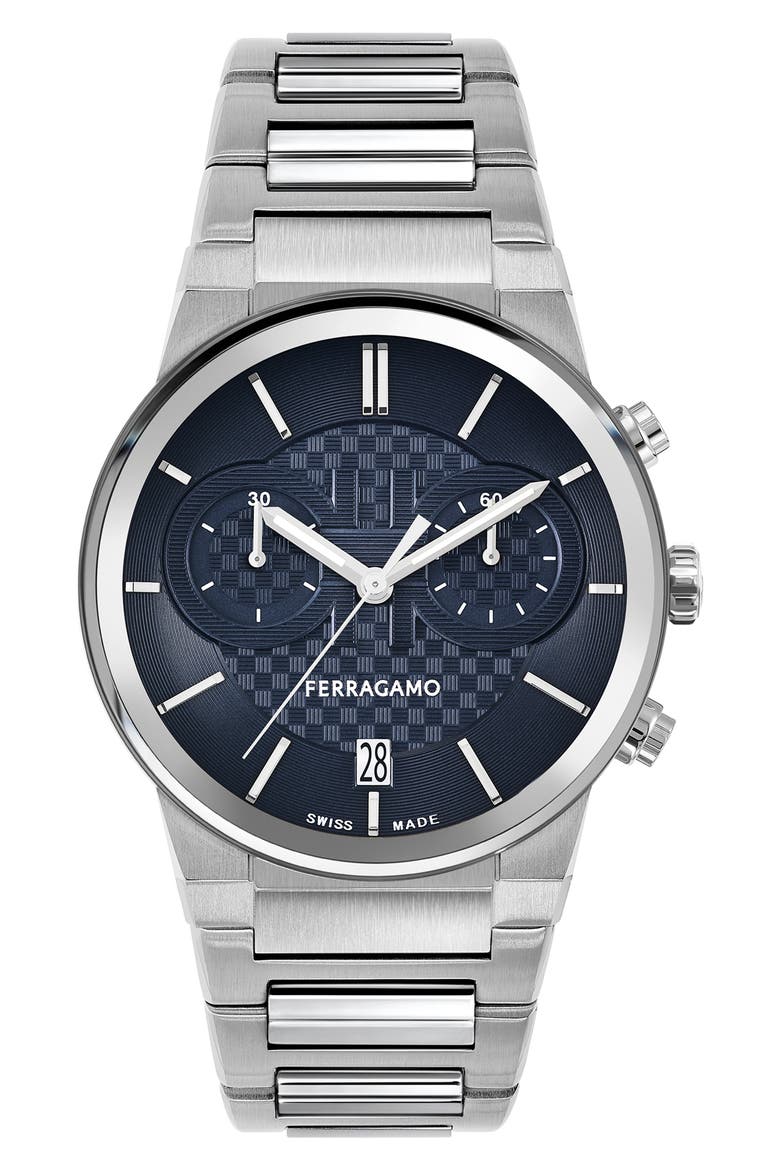 Sapphire Chronograph Bracelet Watch, 41mm, Main, color, STAINLESS STEEL