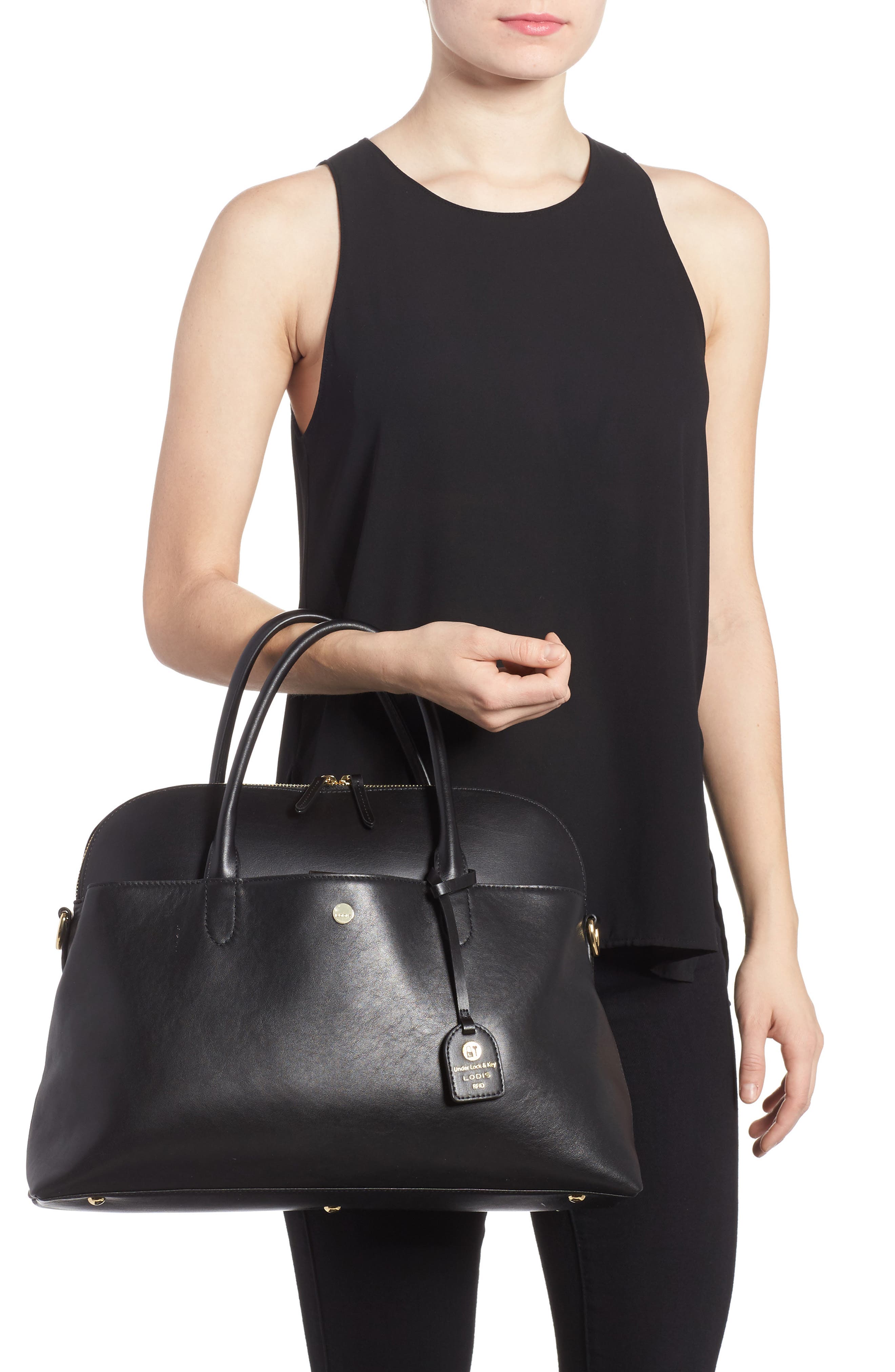 LODIS Los Angeles Dominica Under Lock & Key RFID Leather Briefcase, Alternate, color, 