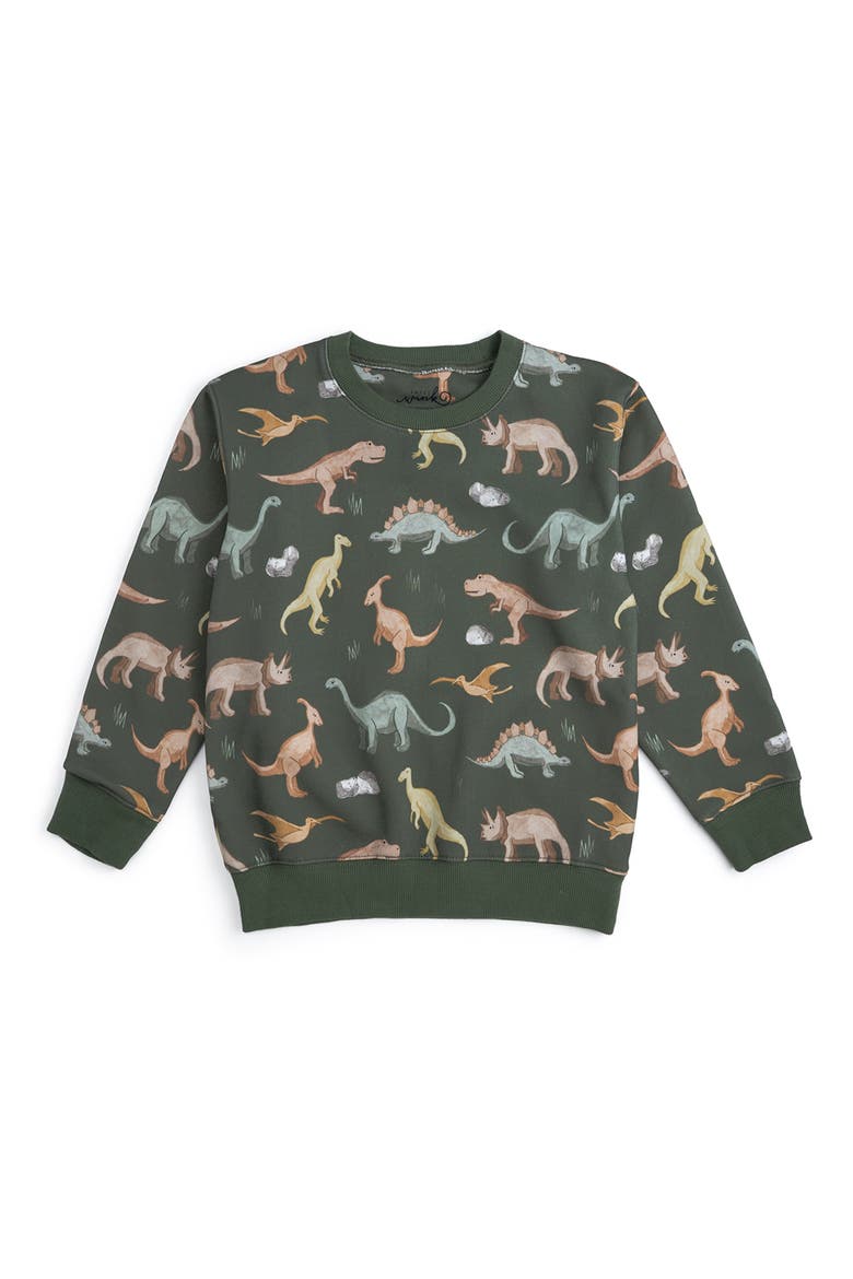 Dinosaurs Rock Sweatshirt, Main, color, Olive Green