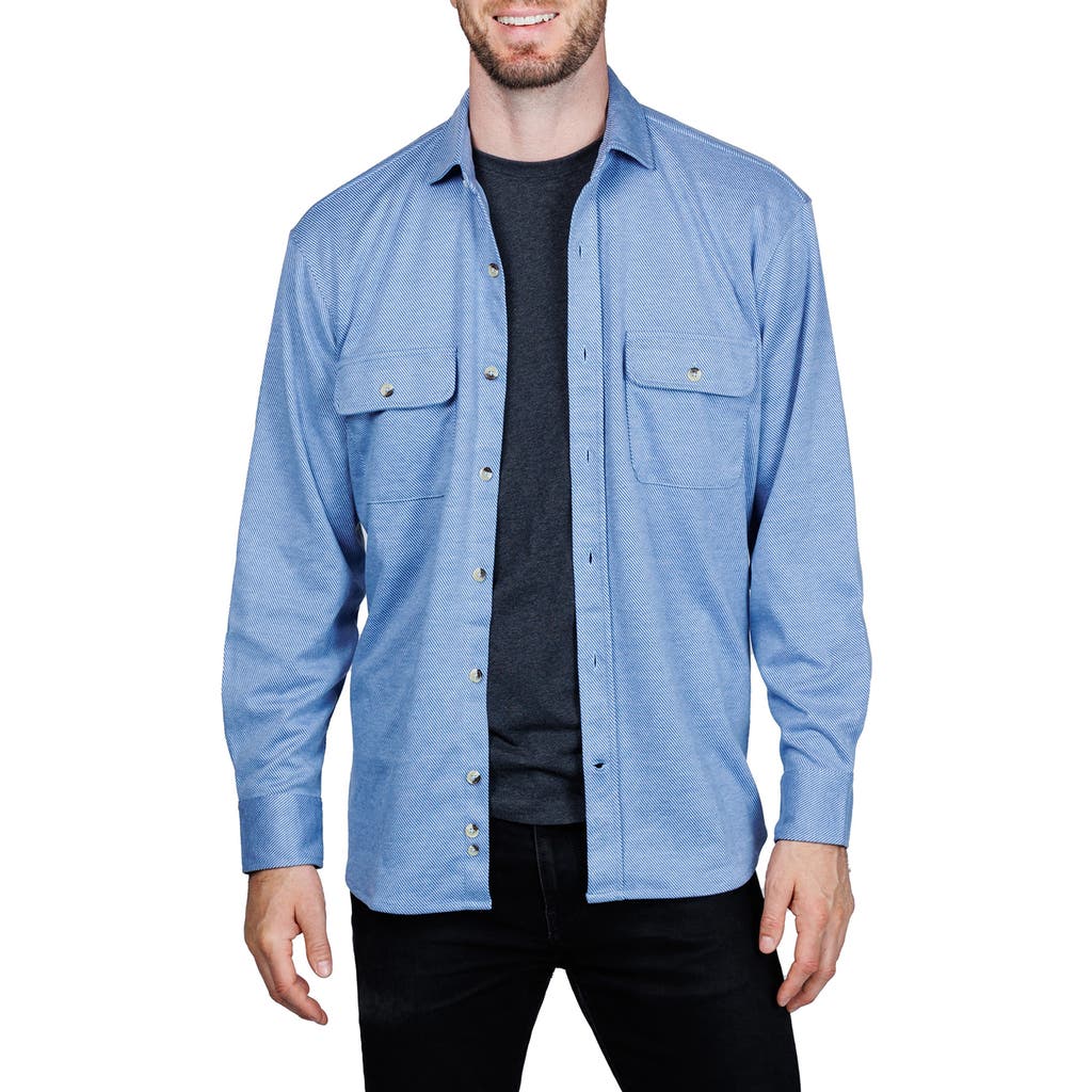 Tailorbyrd Mélange Solid Shirt Jacket In Blue