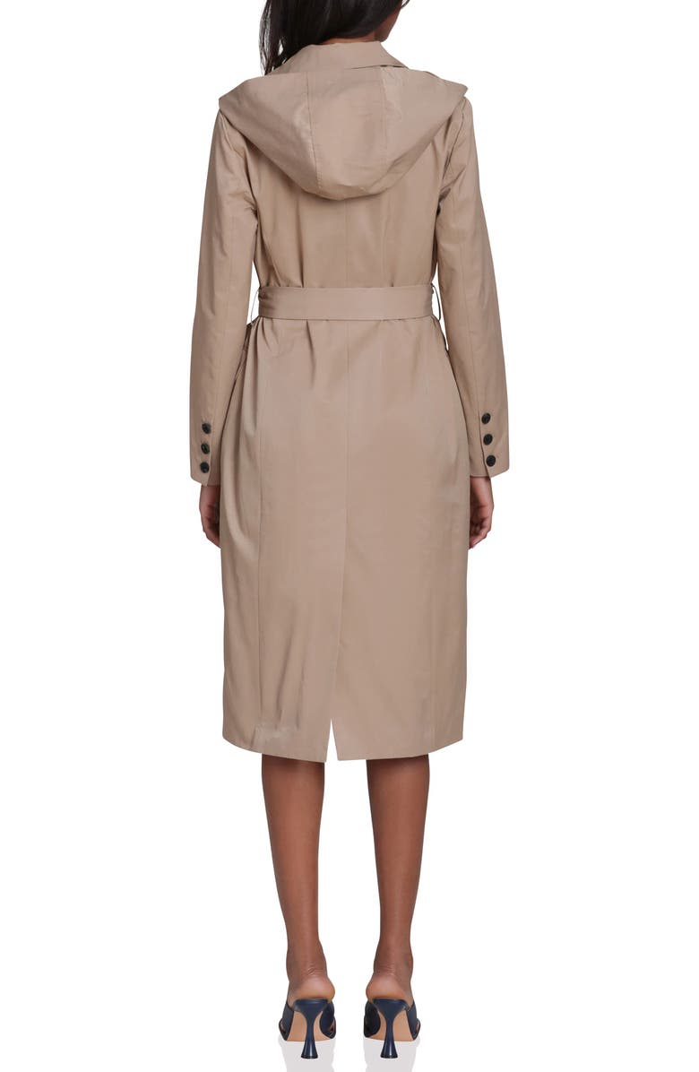 Avec Les Filles Hooded Blazer Trench Coat, Alternate, color, Khaki