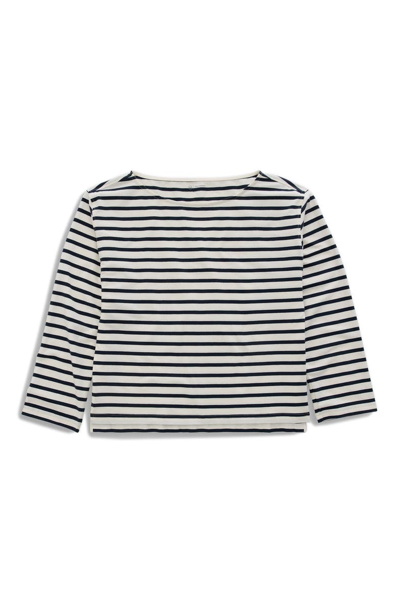 Annie Stripe Stretch Cotton T-Shirt, Alternate, color, POWDER/PACIFIC NAVY