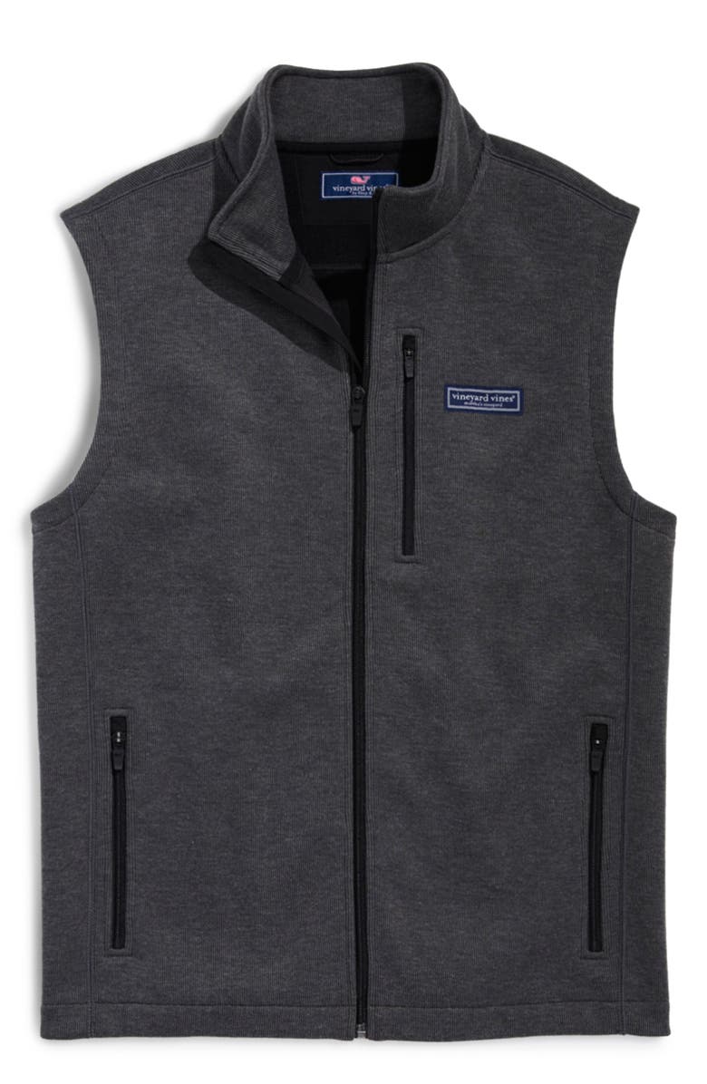 vineyard vines Mountain Sweater Fleece Zip-Up Vest, Main, color, Ultimate Gray