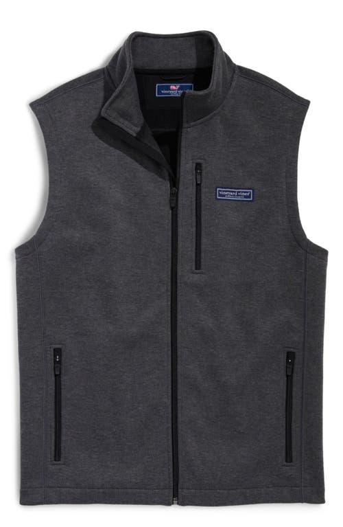 vineyard vines Mountain Sweater Fleece Zip-Up Vest in Ultimate Gray 