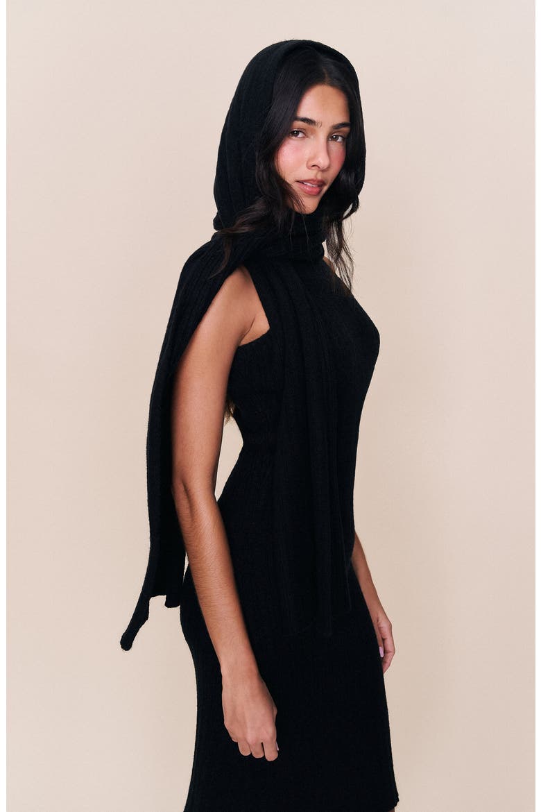 Hooded Knit Dress, Alternate, color, Black