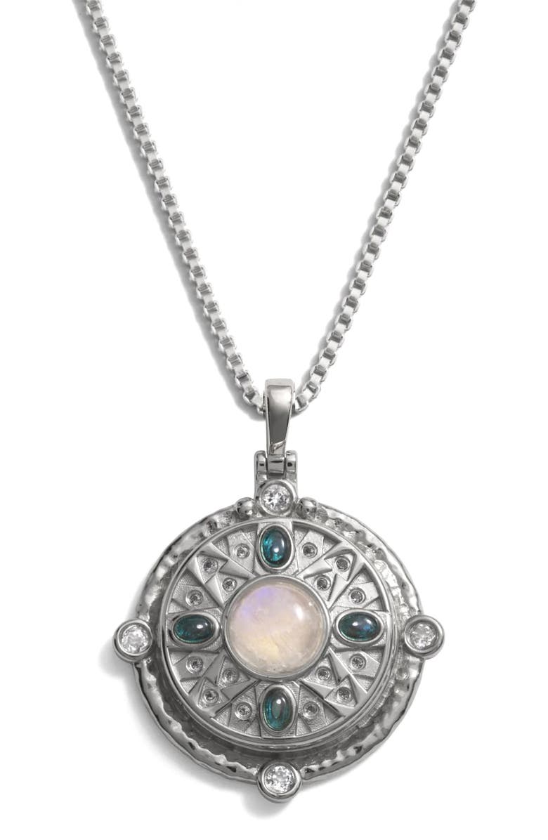 Awe Inspired Manifestation Locket Necklace, Main, color, 925 Sterling Silver