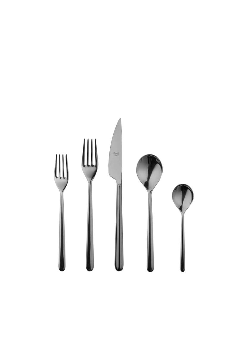 Mepra Linea Flatware Set - 5 Pieces, Main, color, Black Gold