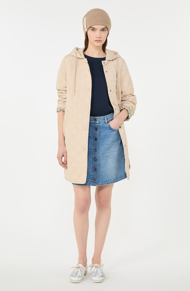 Weekend Max Mara Derio Quilted Jacket with Removable Hood, Alternate, color, Sand