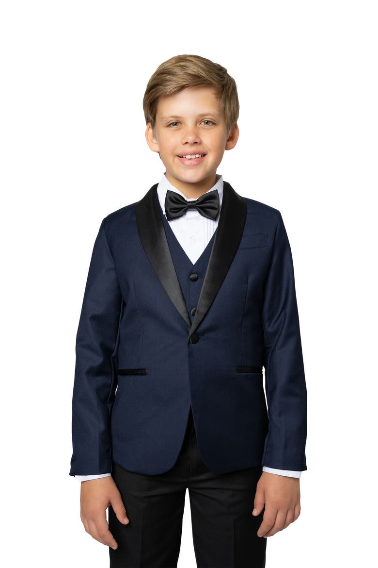 Kids' Love & Angels 5-Piece Slim Fit Tuxedo, Alternate, color, Navy