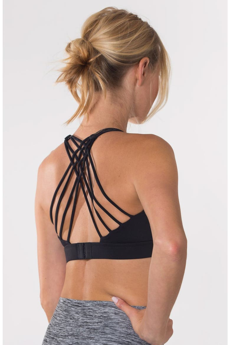 Oceane 2 Medium Support Nursing Sports Bra No Pumping, Alternate, color, Black