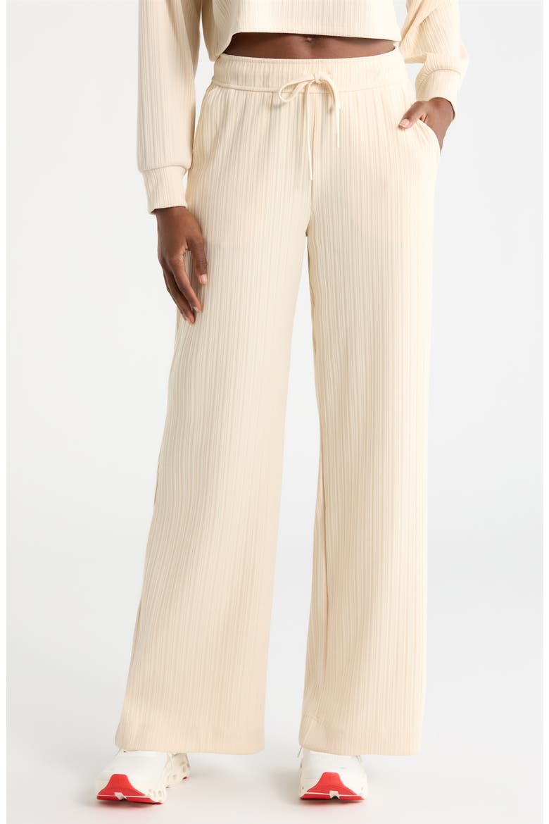 Breathe Easy Ribbed Drawstring Waist Pants, Main, color, IVORY