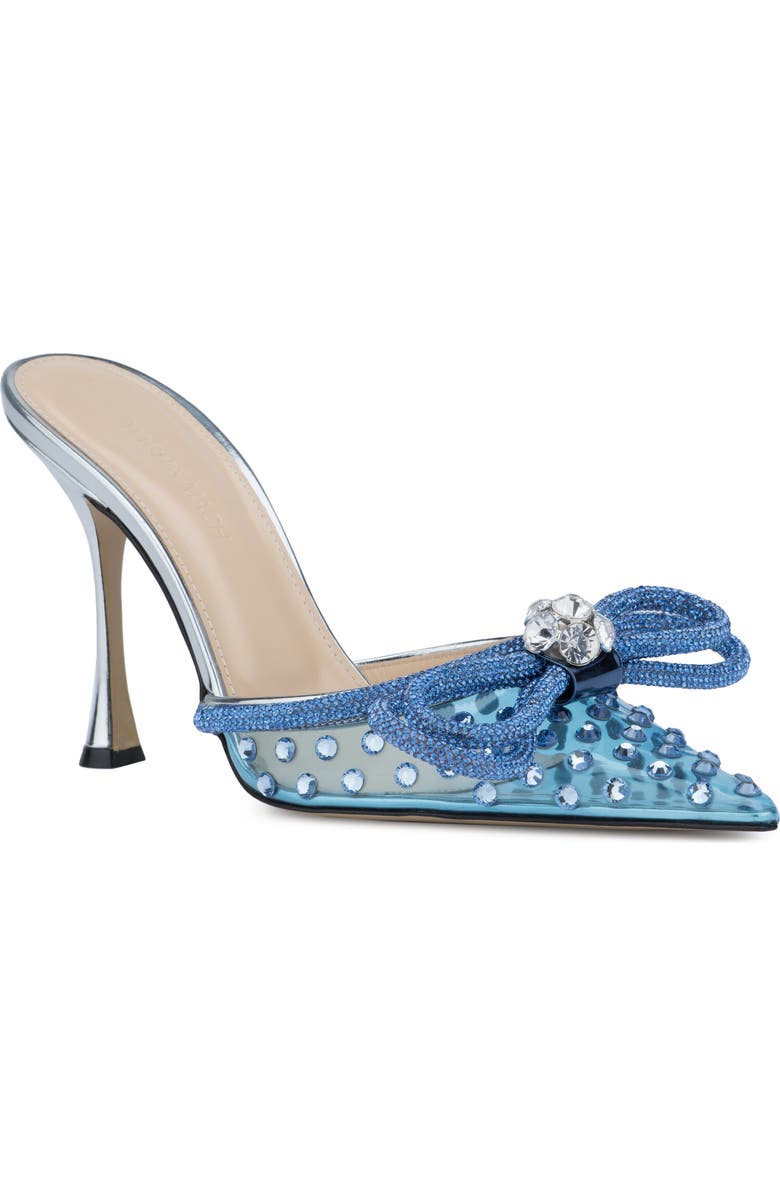 Mach & Mach Double Crystal Bow Pointed Toe Mule, Main, color,