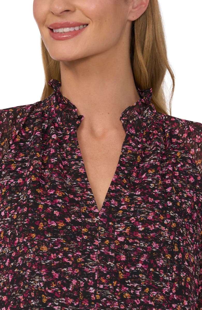 CeCe Floral Print Ruffle Top, Alternate, color, 