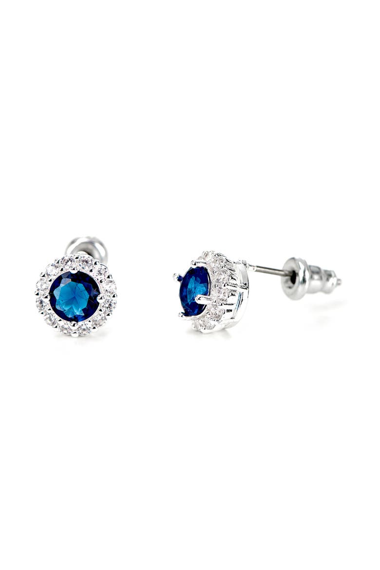Square Cubic Zirconia Pendant Necklace & Stud Earrings Set, Alternate, color, METALLIC SILVER
