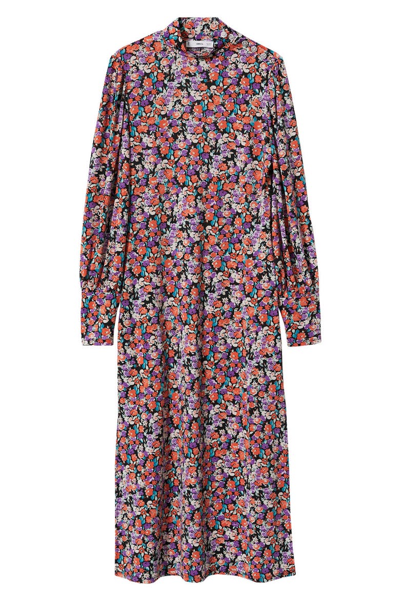 Floral Print Long Sleeve Midi Dress, Alternate, color, PINK