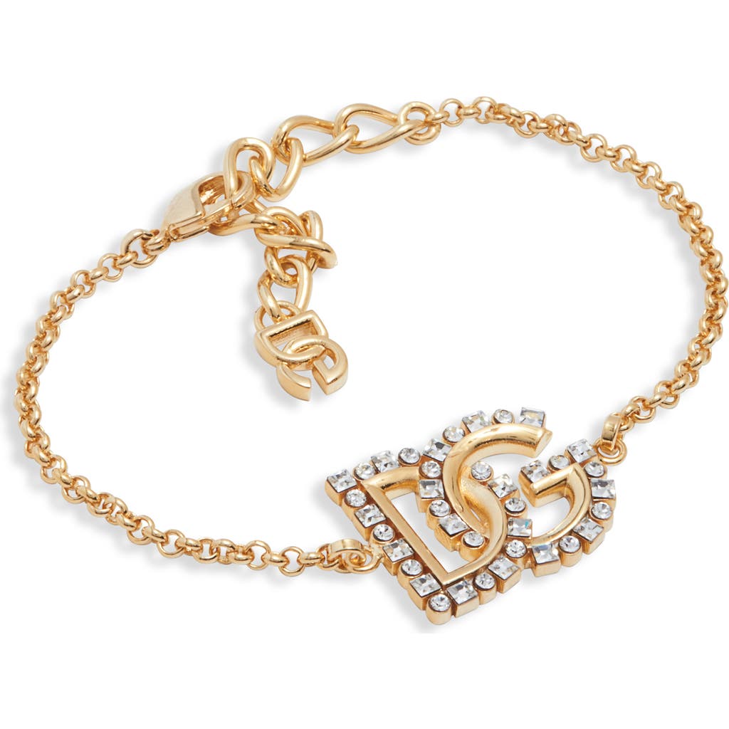 Dolce & Gabbana Fine Link Bracelet With Dg Logo In Zoo00 Oro