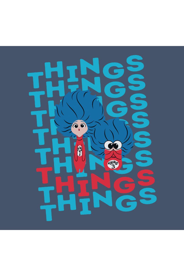 Junior's Things Things Things Sweatshirt, Alternate, color, Blue Heather