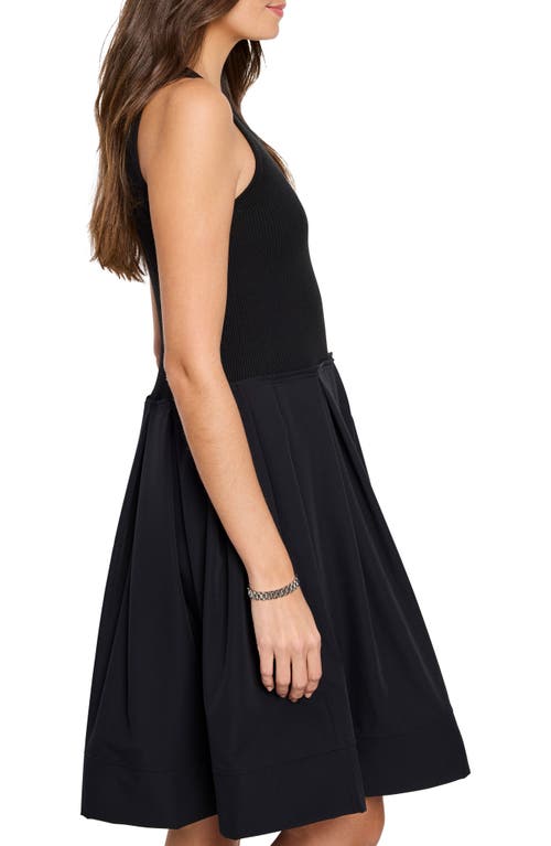 Nic + Zoe Nic+zoe Dani Sleeveless Mixed Media Dress In Black Onyx