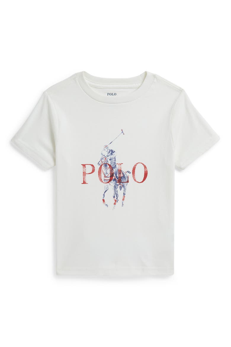 Kids' Big Pony Logo Graphic T-Shirt, Main, color, DECK WASH WHITE