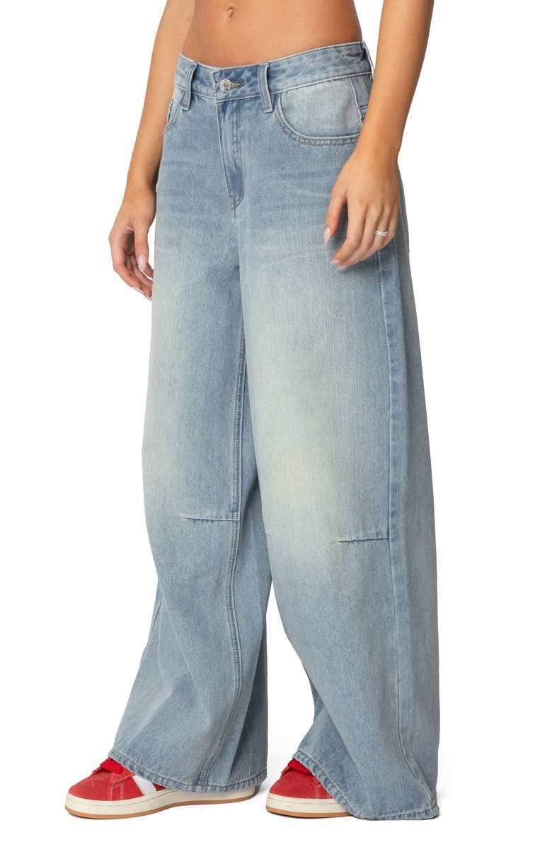 EDIKTED Rad Low Rise Wide Leg Jeans, Alternate, color, Light-Blue