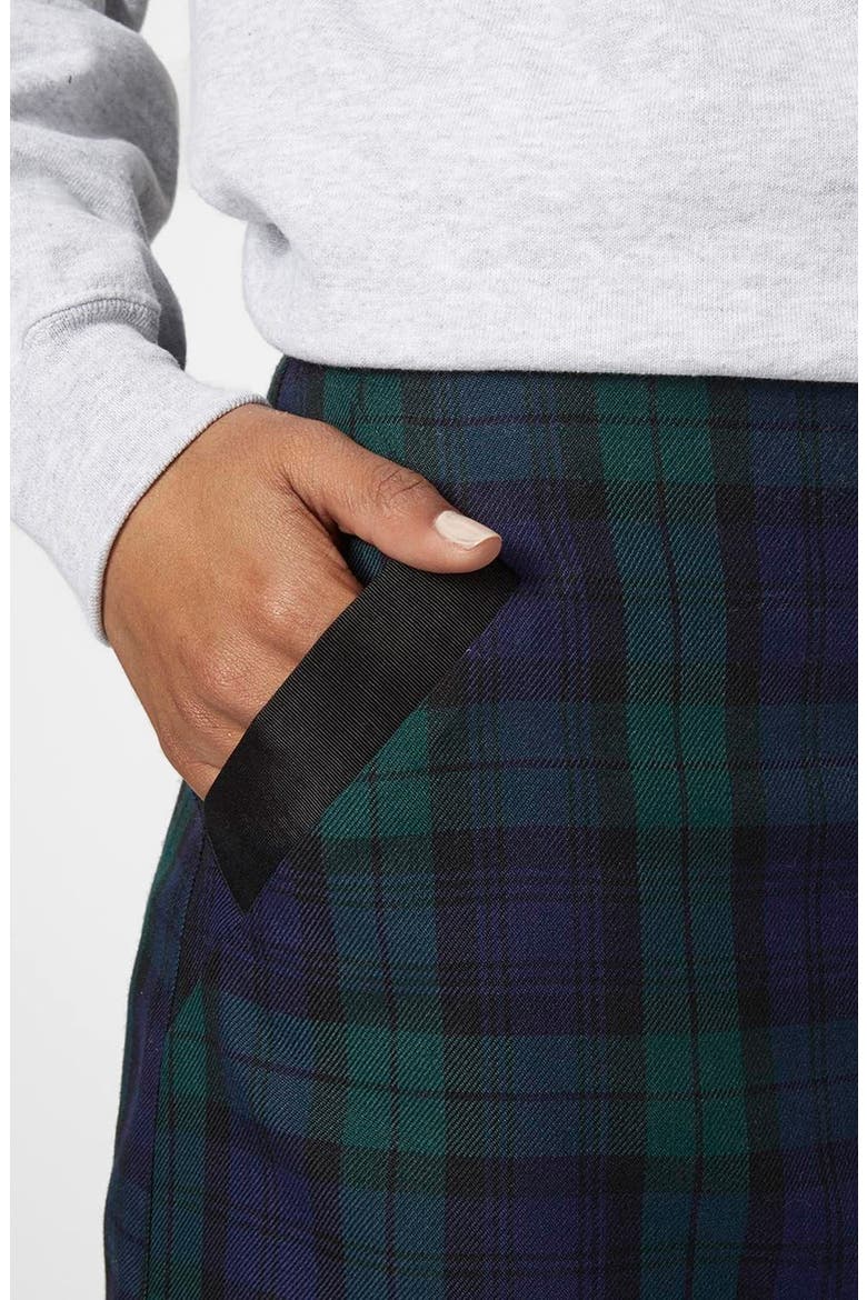 Plaid Miniskirt, Alternate, color, NAVY BLUE