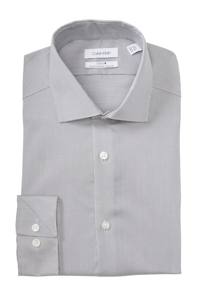 Antibes Slim Fit Non-Iron Dress Shirt, Main, color, SMOKY GREY