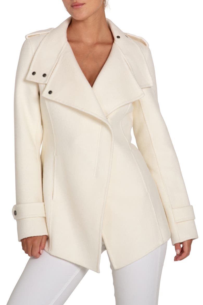 Bad Girl Wool Blend Moto Coat, Alternate, color, Cream