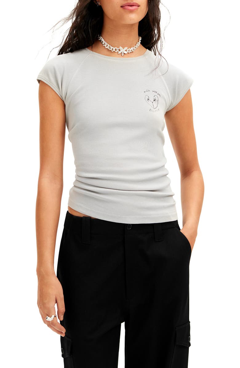 Desigual Shiny Heart Top, Main, color, 