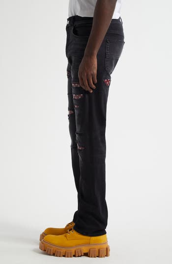 AMIRI Bandana Repaired Slim Fit Jeans | Nordstrom