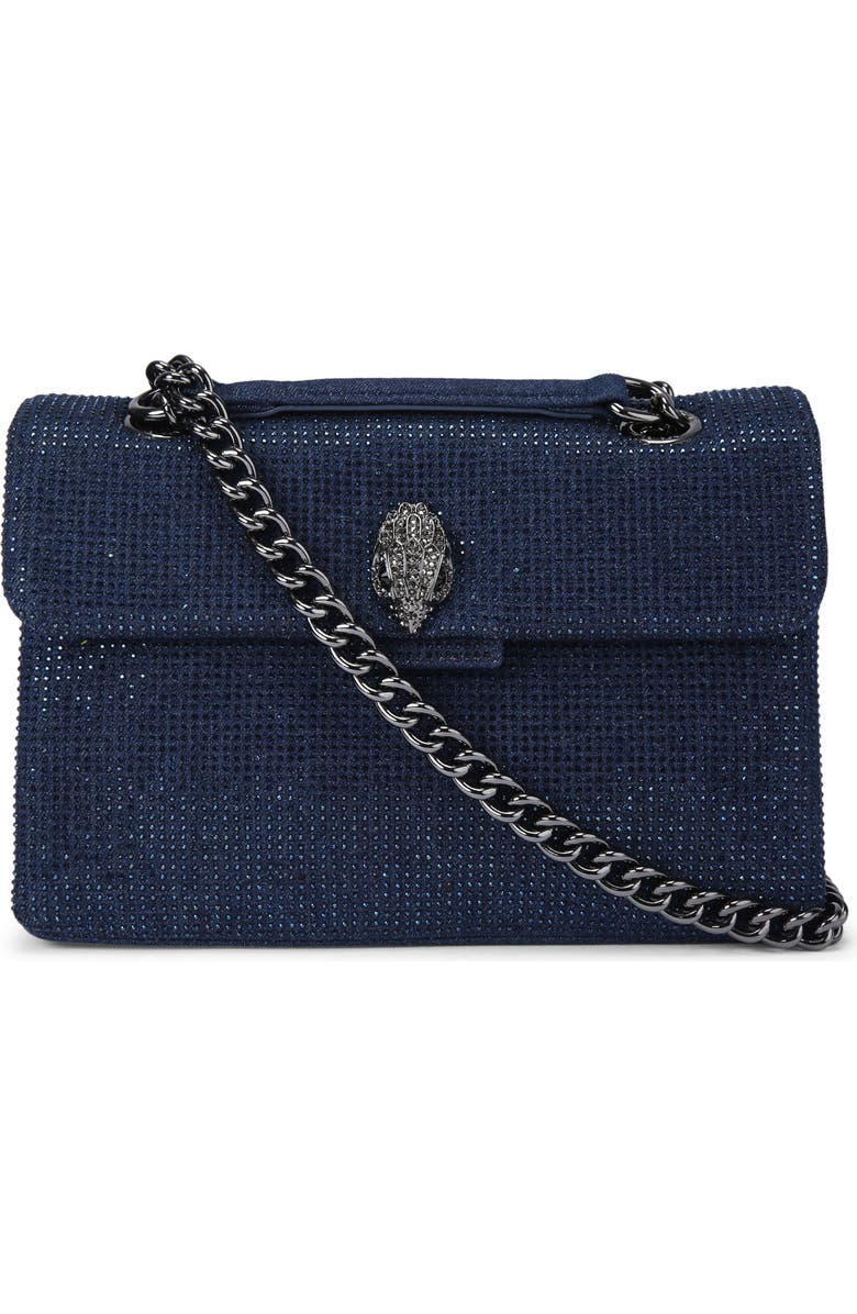 Kurt Geiger London Kensington Embellished Denim Crossbody Bag, Main, color,