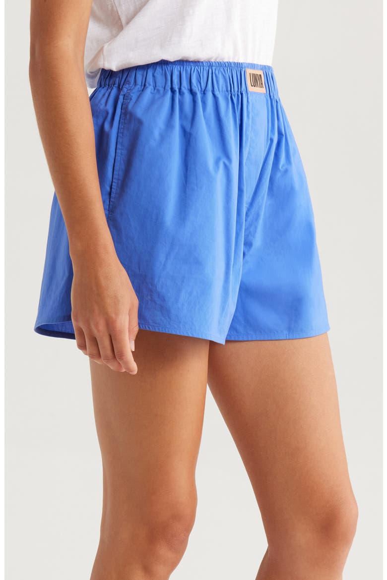Airy Cotton Boxer Pajama Shorts, Alternate, color, ATHENIAN BLUE