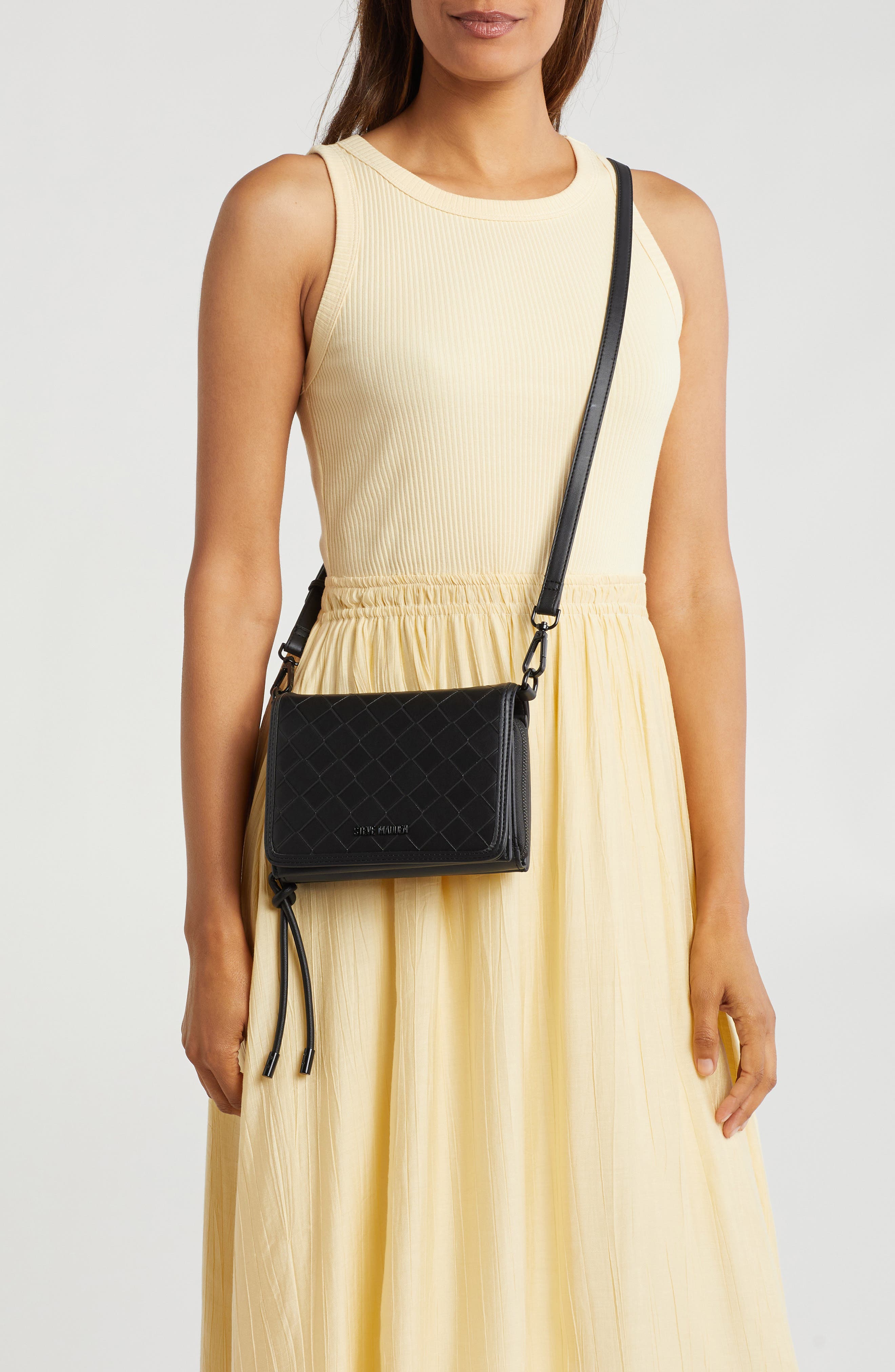 Steve Madden Siena Embossed Crossbody Bag, Alternate, color, Black