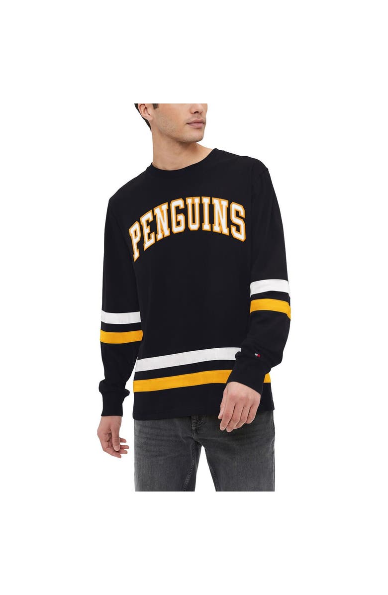 Tommy Hilfiger Men's Tommy Hilfiger Black Pittsburgh Penguins Nolan Long Sleeve T-Shirt, Alternate, color, Black